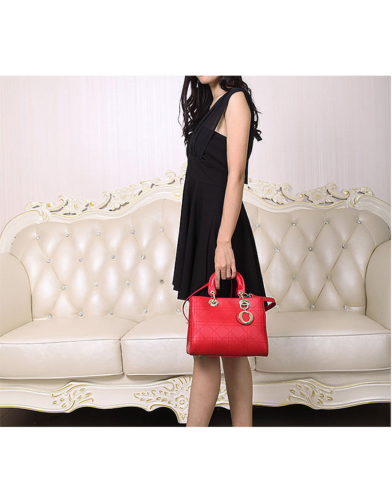 Genuine leather cannage stitched tote bag (more colours)