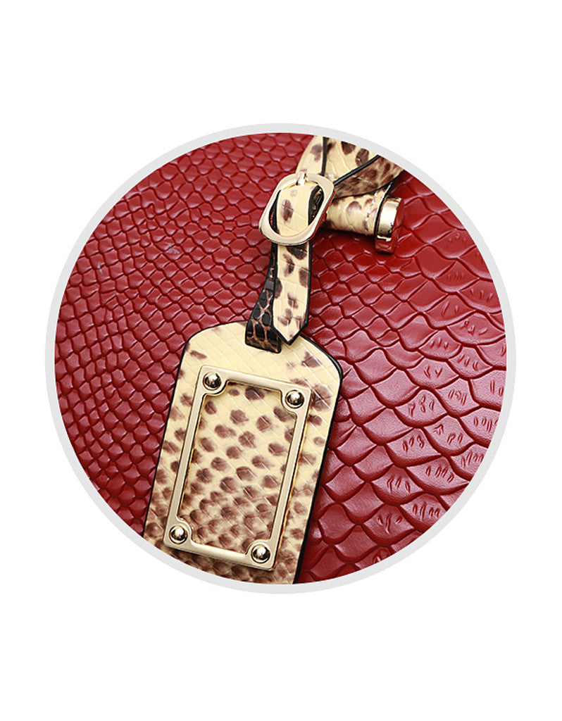 Genuine leather snakeskin print Boston bag (more colours)