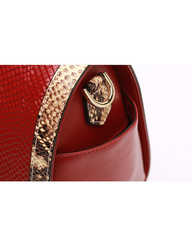 Genuine leather snakeskin print Boston bag (more colours)