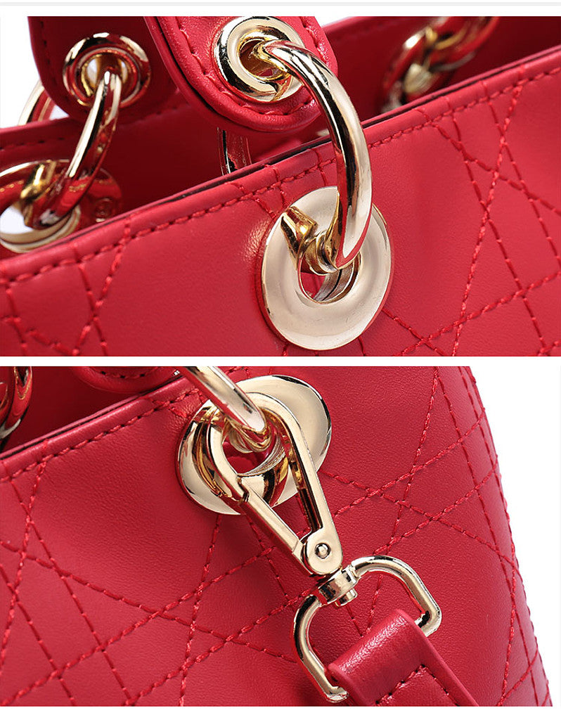 Genuine leather cannage stitched tote bag (more colours)
