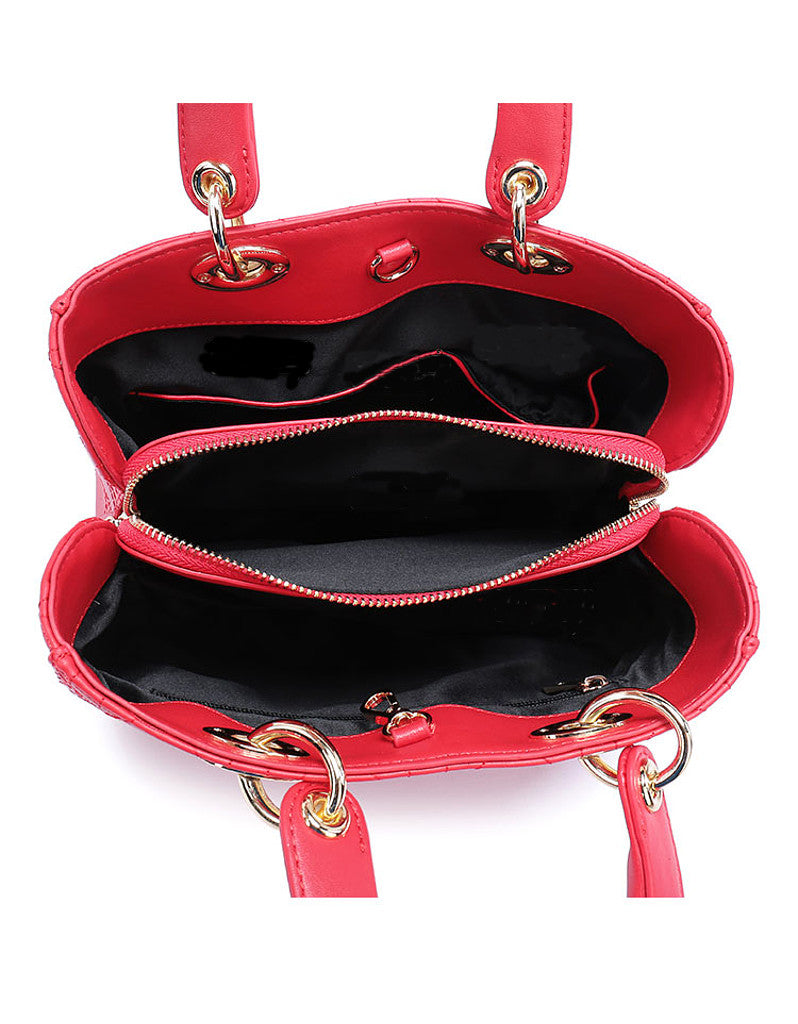 Genuine leather cannage stitched tote bag (more colours)