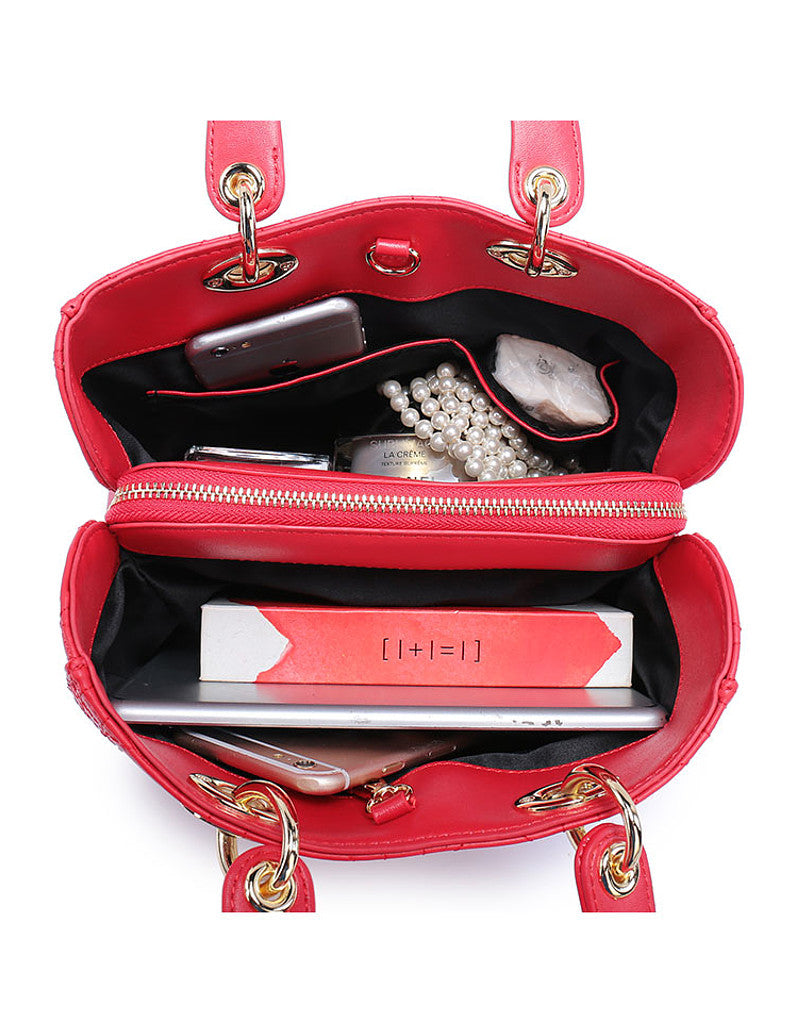 Genuine leather cannage stitched tote bag (more colours)