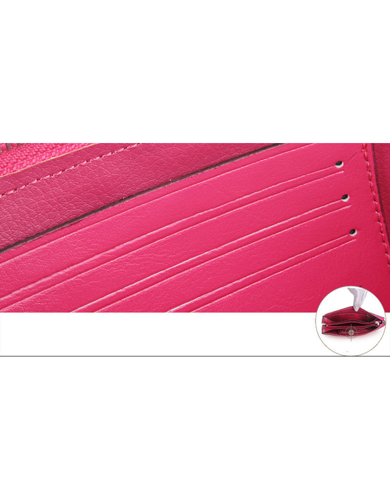 Genuine leather long wallet with wristlet strap (more colours)