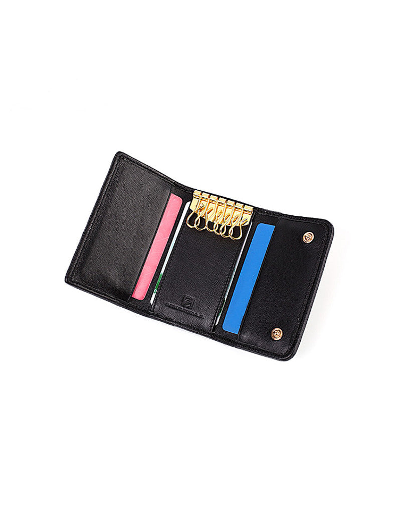 Genuine sheepskin leather key pouch with matelassé design (more colours)