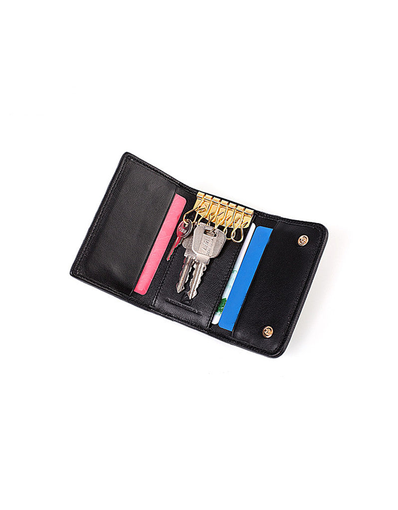 Genuine sheepskin leather key pouch with matelassé design (more colours)