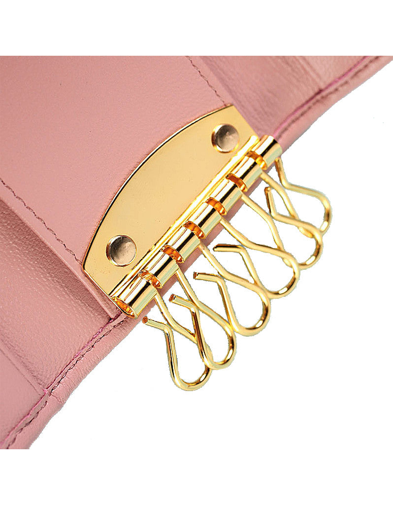 Genuine sheepskin leather key pouch with matelassé design (more colours)