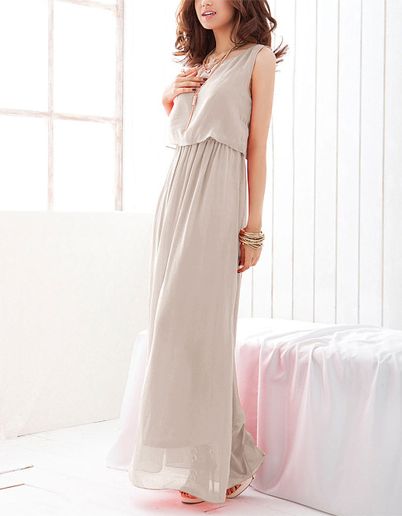 Sleeveless flowy long dress