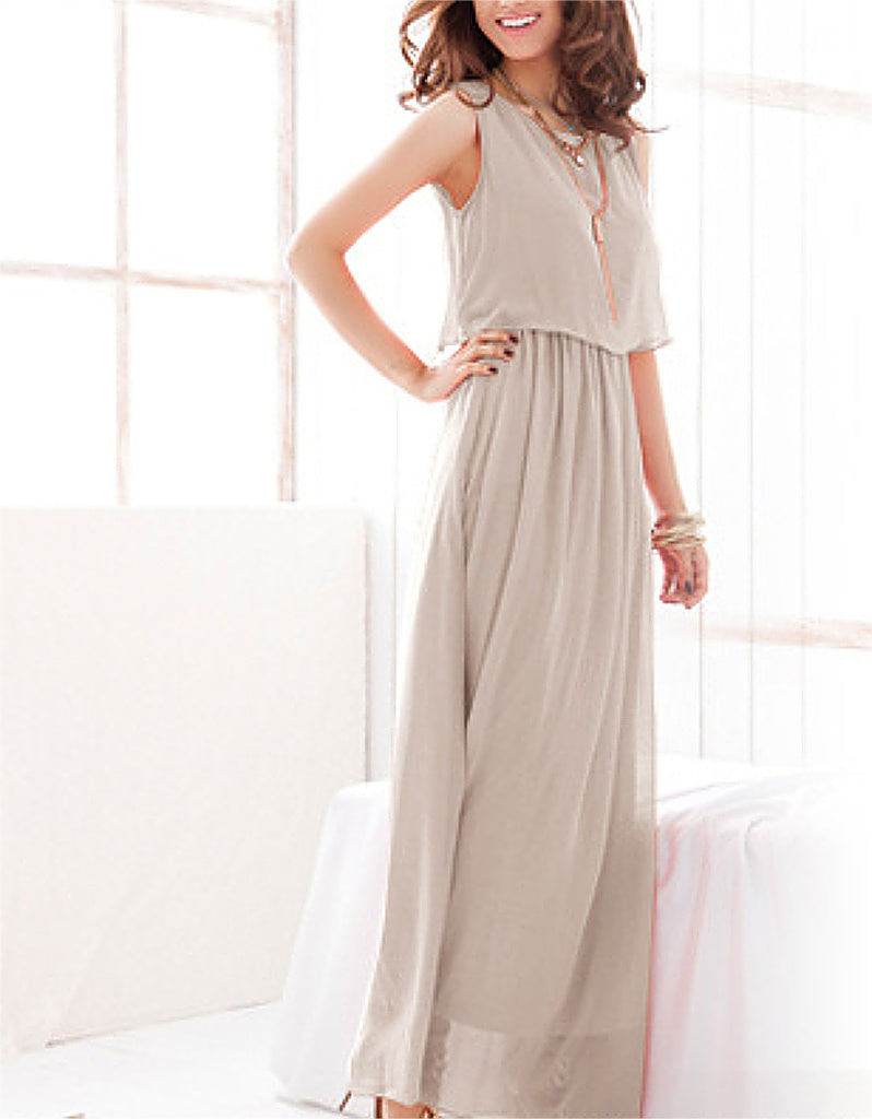 Sleeveless flowy long dress