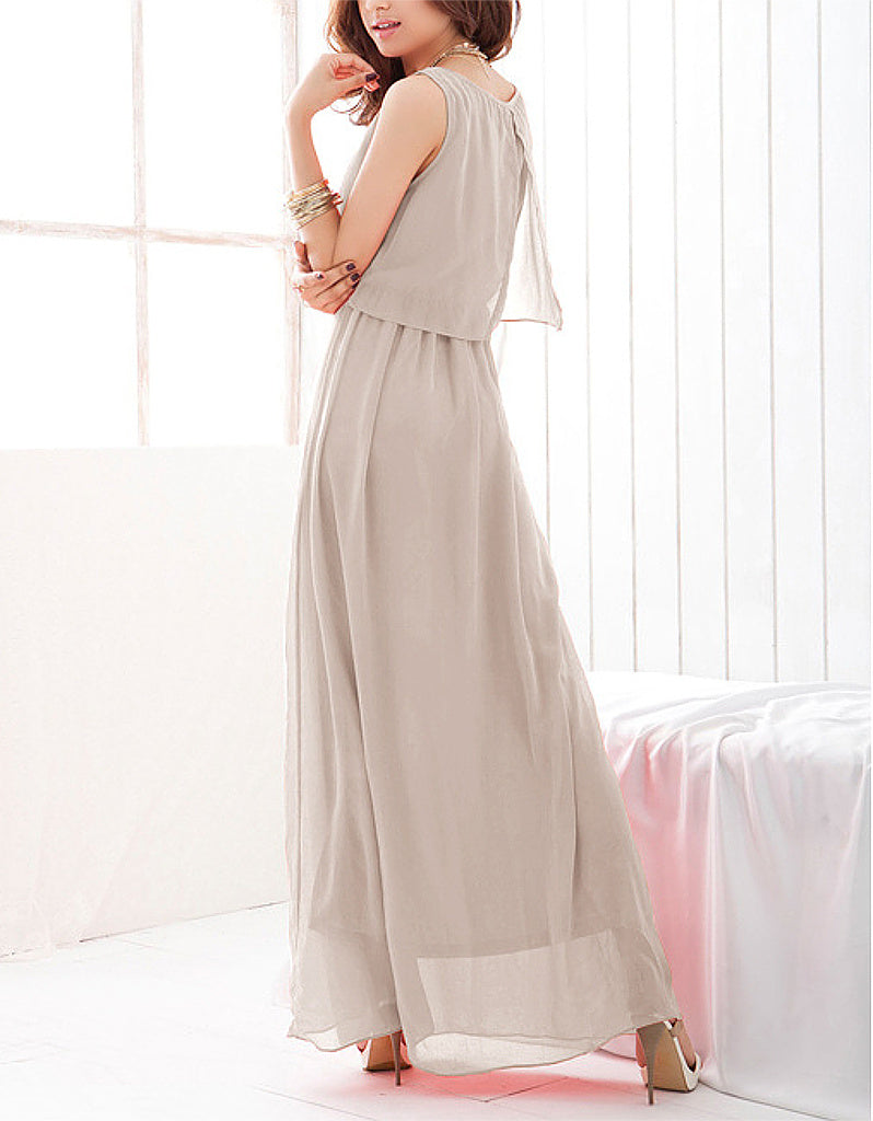 Sleeveless flowy long dress