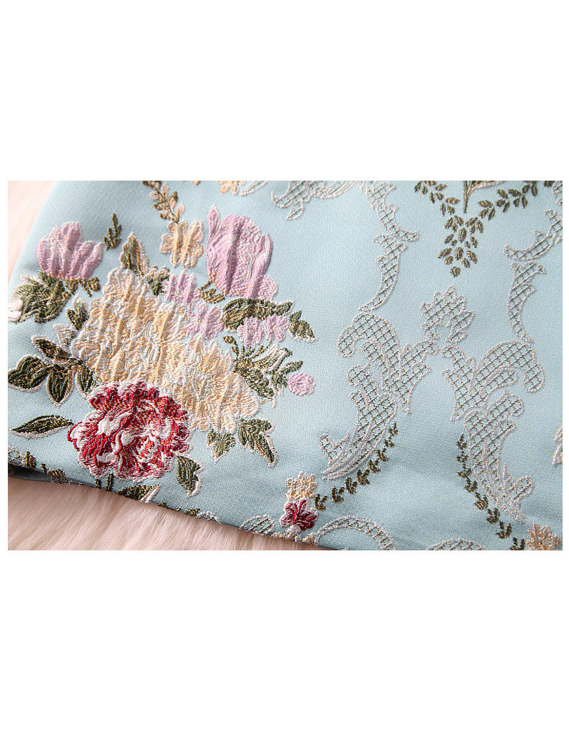 Mid-length sleeve brocade tailored cheongsum