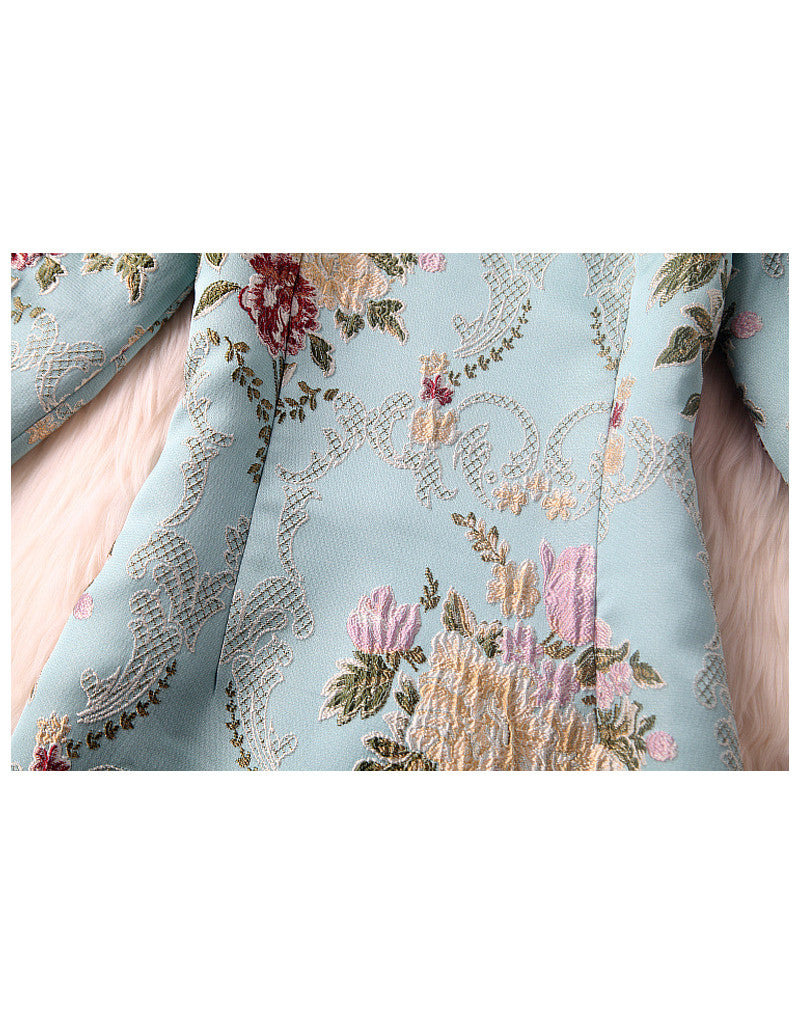 Mid-length sleeve brocade tailored cheongsum