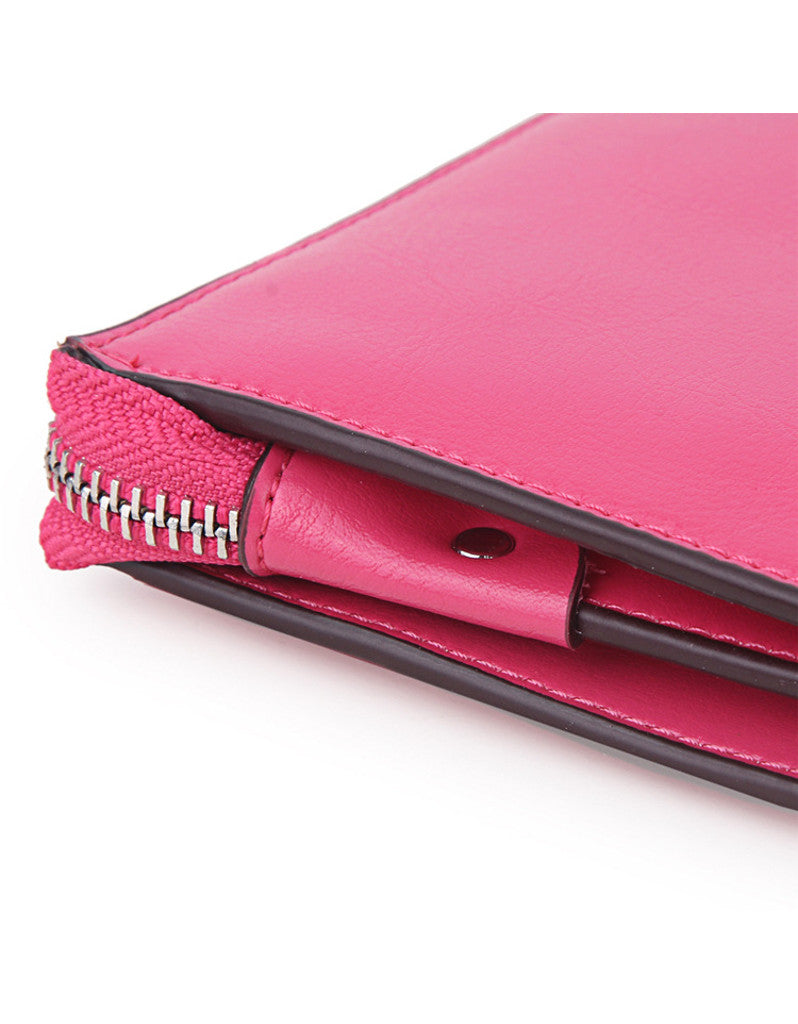 Genuine leather long wallet with wristlet strap (more colours)