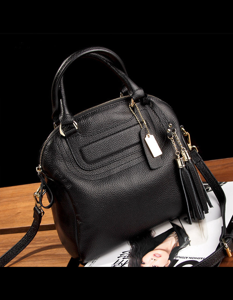 Genuine leather shoulder bag with tassels (more colours)