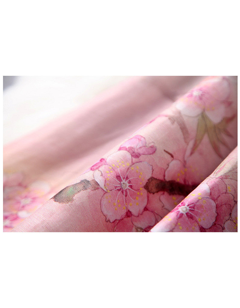 Short-sleeve short flared cheongsum