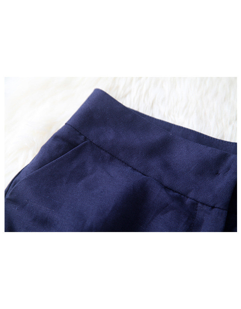 Sleeveless V-neck top with spaghetti top and shorts