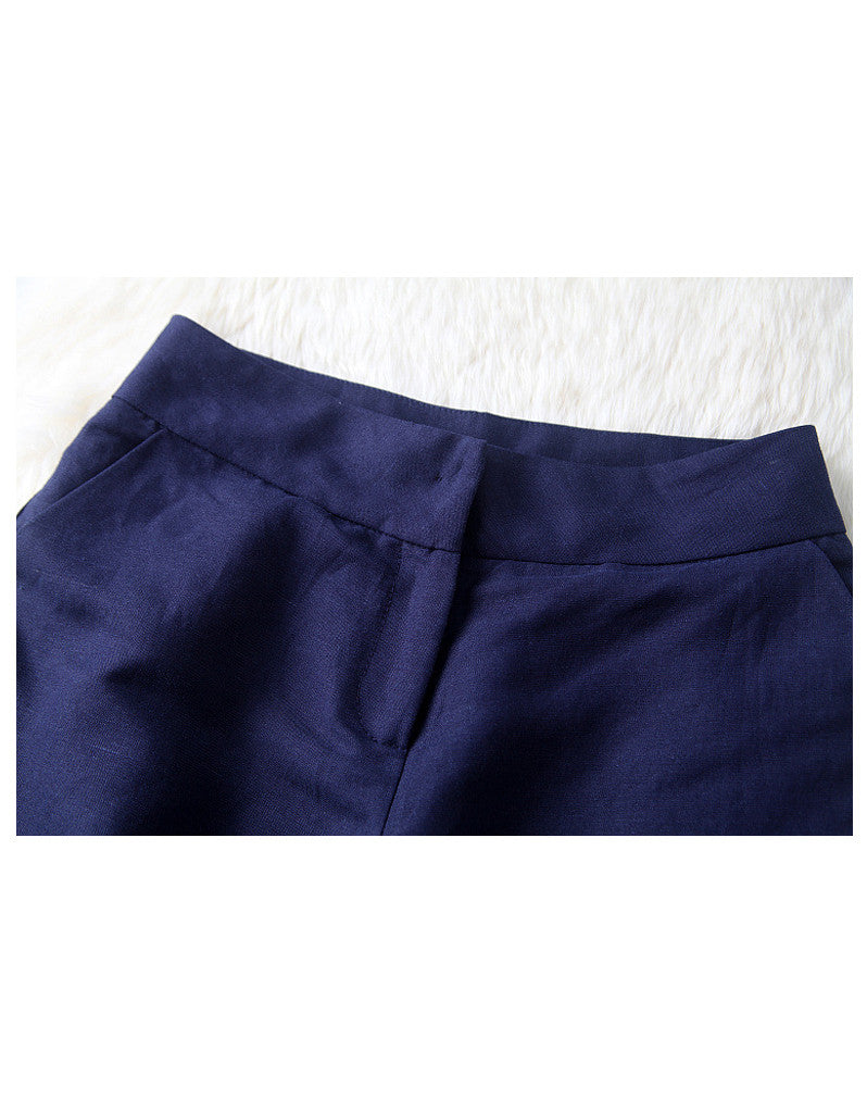 Sleeveless V-neck top with spaghetti top and shorts