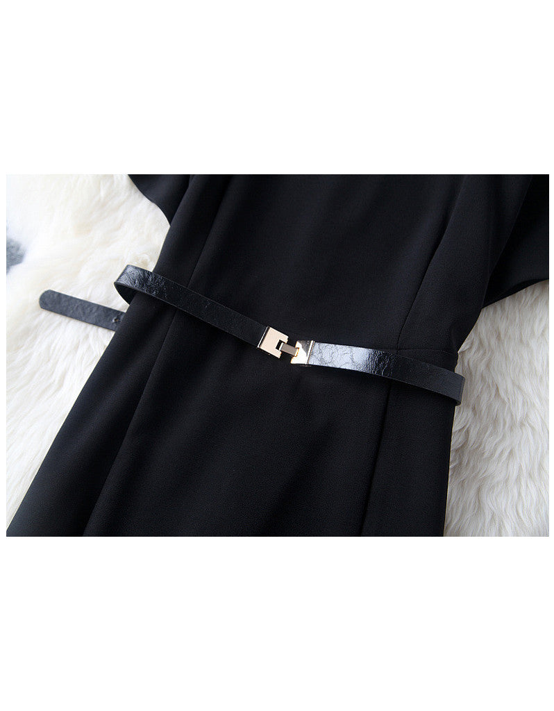 Short sleeve tailored front laced long dress