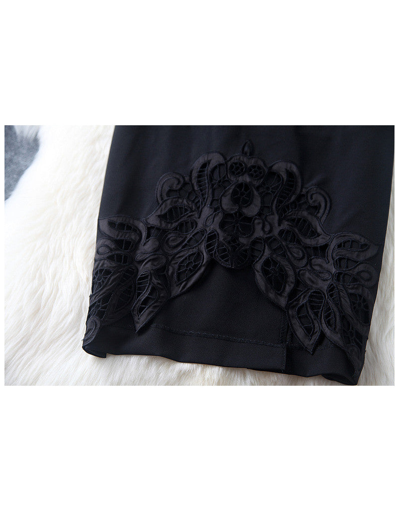 Short sleeve tailored front laced long dress