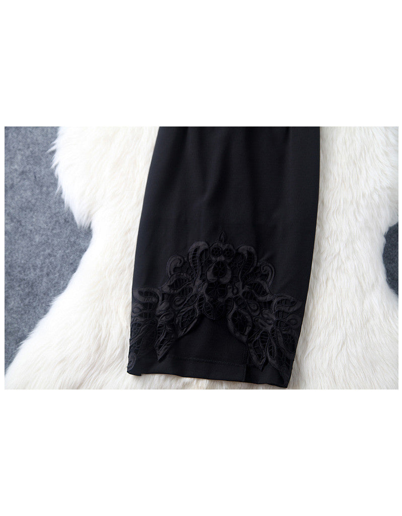 Short sleeve tailored front laced long dress