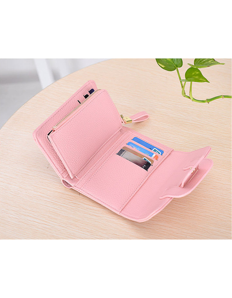 3-fold PU leather wallet with strap closure (more colours)