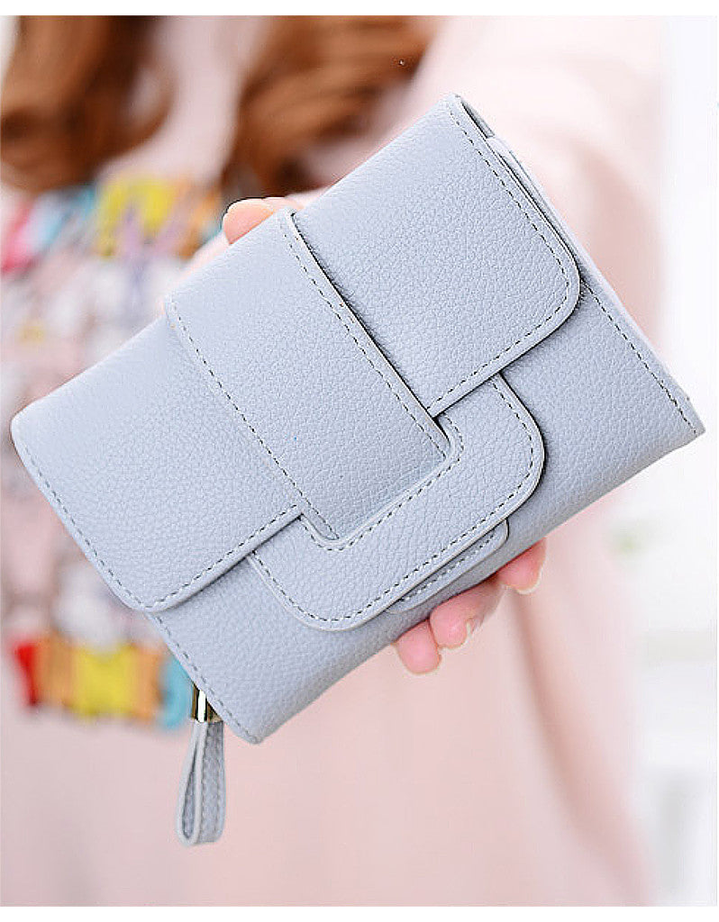 3-fold PU leather wallet with strap closure (more colours)