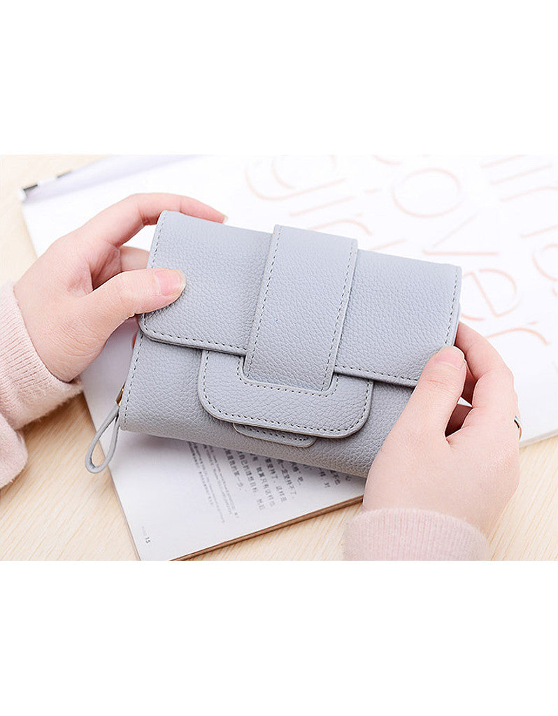 3-fold PU leather wallet with strap closure (more colours)