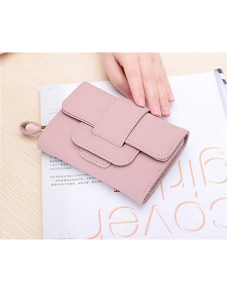 3-fold PU leather wallet with strap closure (more colours)