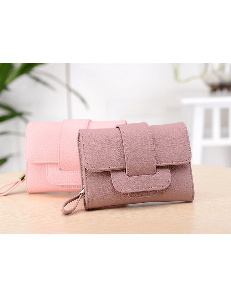 3-fold PU leather wallet with strap closure (more colours)