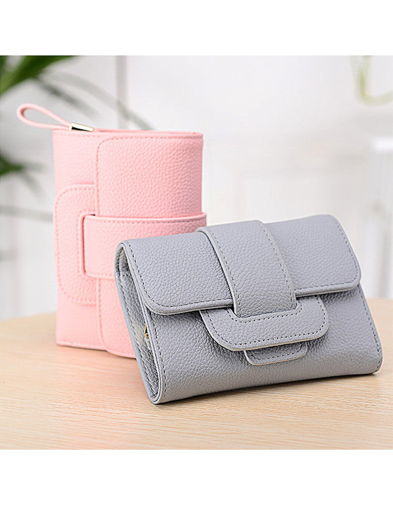 3-fold PU leather wallet with strap closure (more colours)