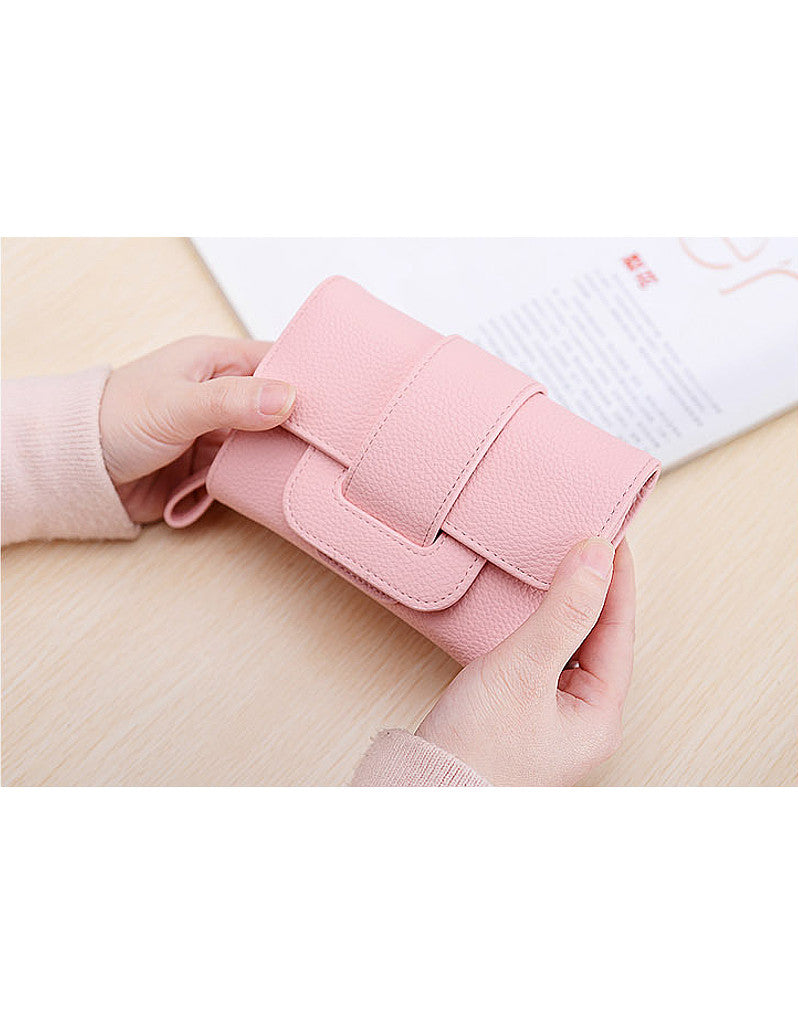 3-fold PU leather wallet with strap closure (more colours)
