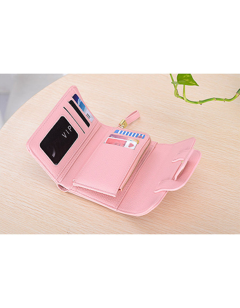 3-fold PU leather wallet with strap closure (more colours)