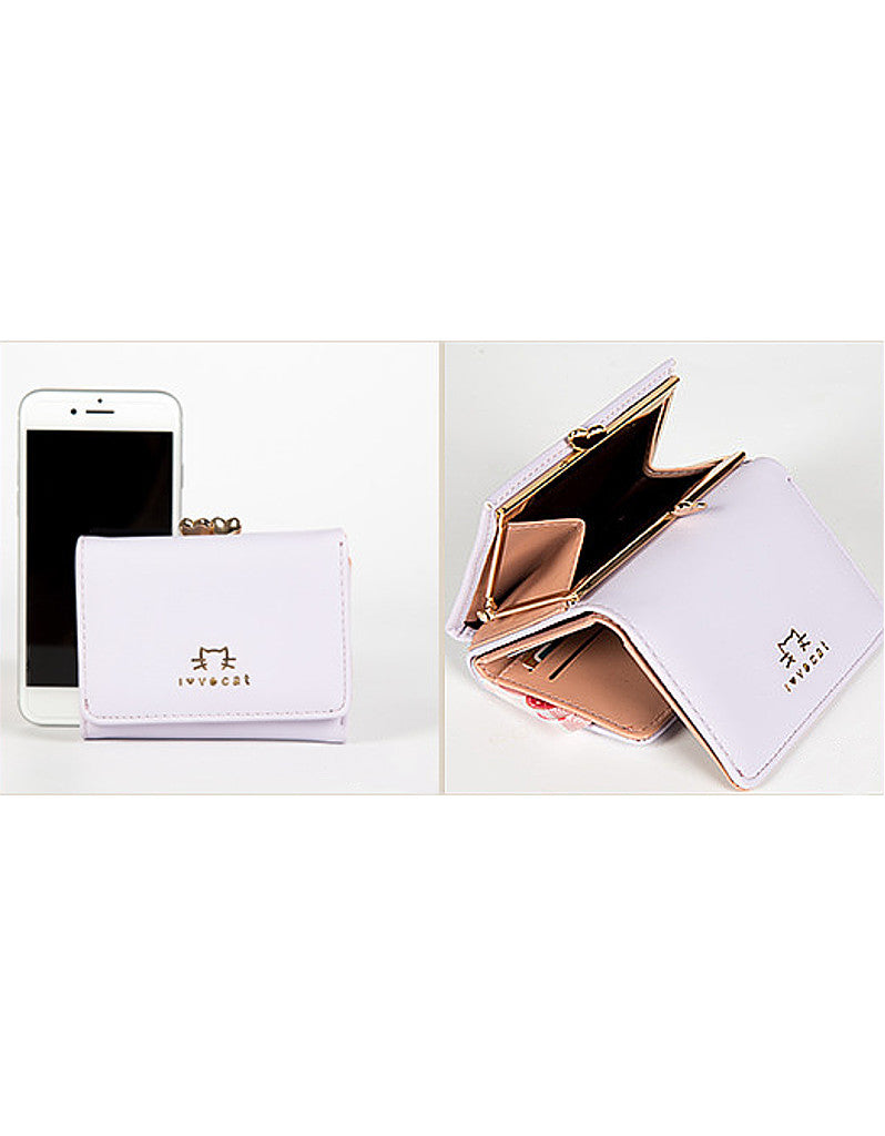 3-fold PU leather wallet with gold-embossed animal print (more colours)