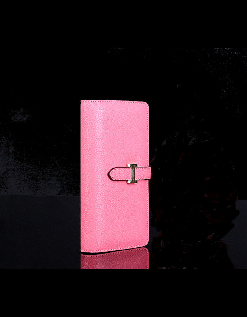 Genuine leather long wallet with slip-on closure (more colours)