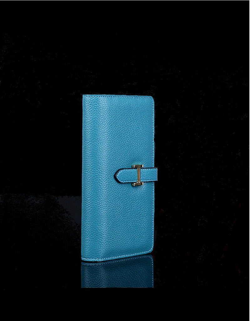 Genuine leather long wallet with slip-on closure (more colours)