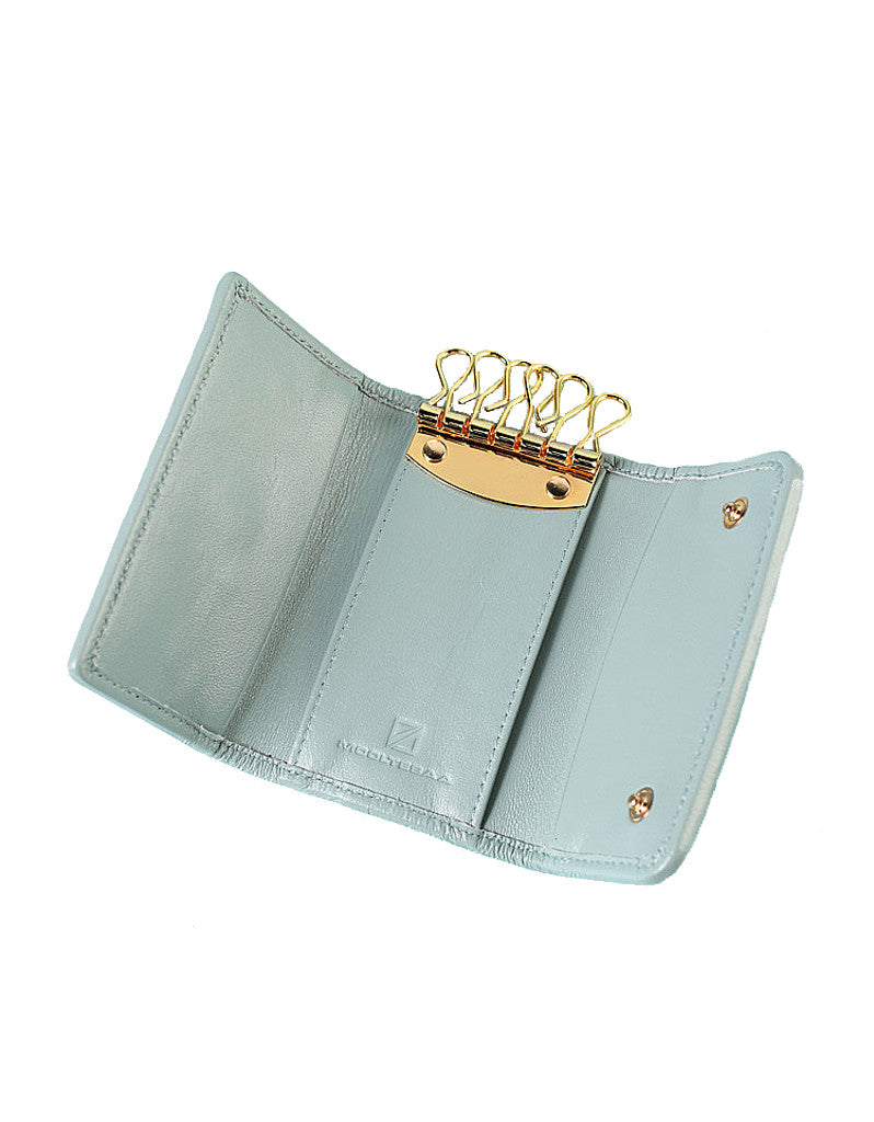 Genuine sheepskin leather key pouch with matelassé design (more colours)
