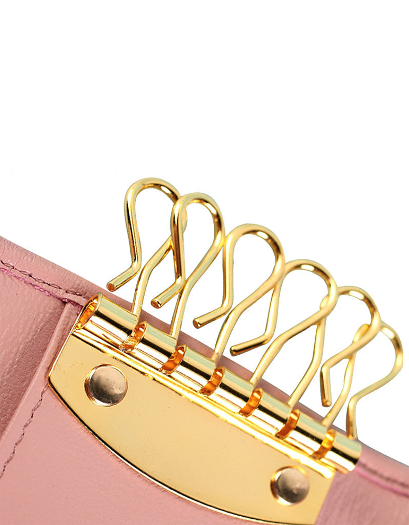 Genuine sheepskin leather key pouch with matelassé design (more colours)