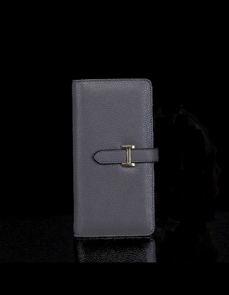 Genuine leather long wallet with slip-on closure (more colours)