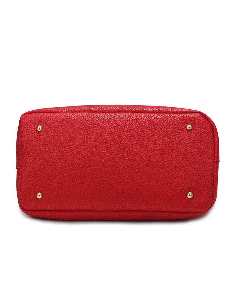 PU leather shoulder bag with twist lock and detachable inner bag (more colours)