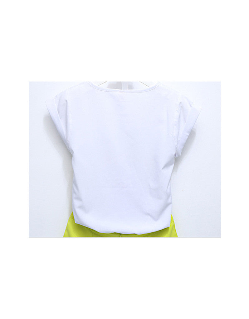 Sleeveless printed top with shorts