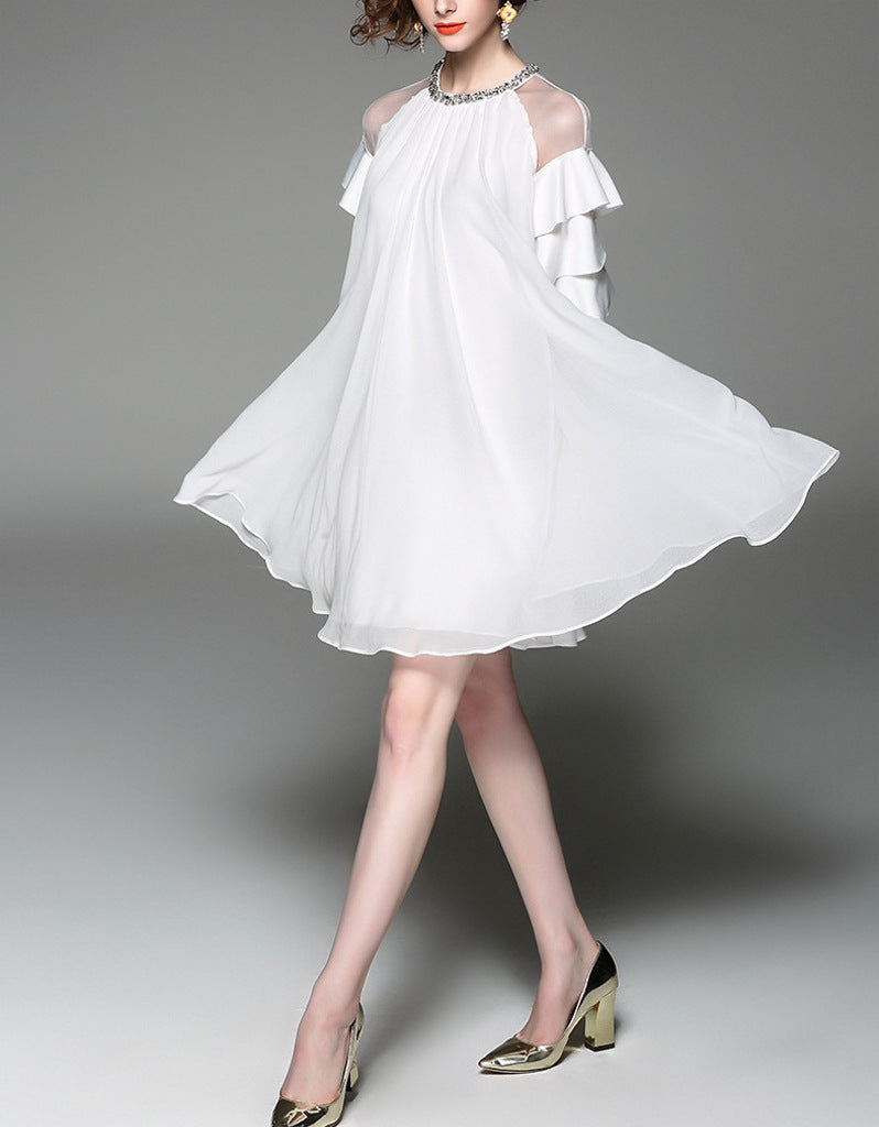 Dress with ruffles on sleeves (More colours)