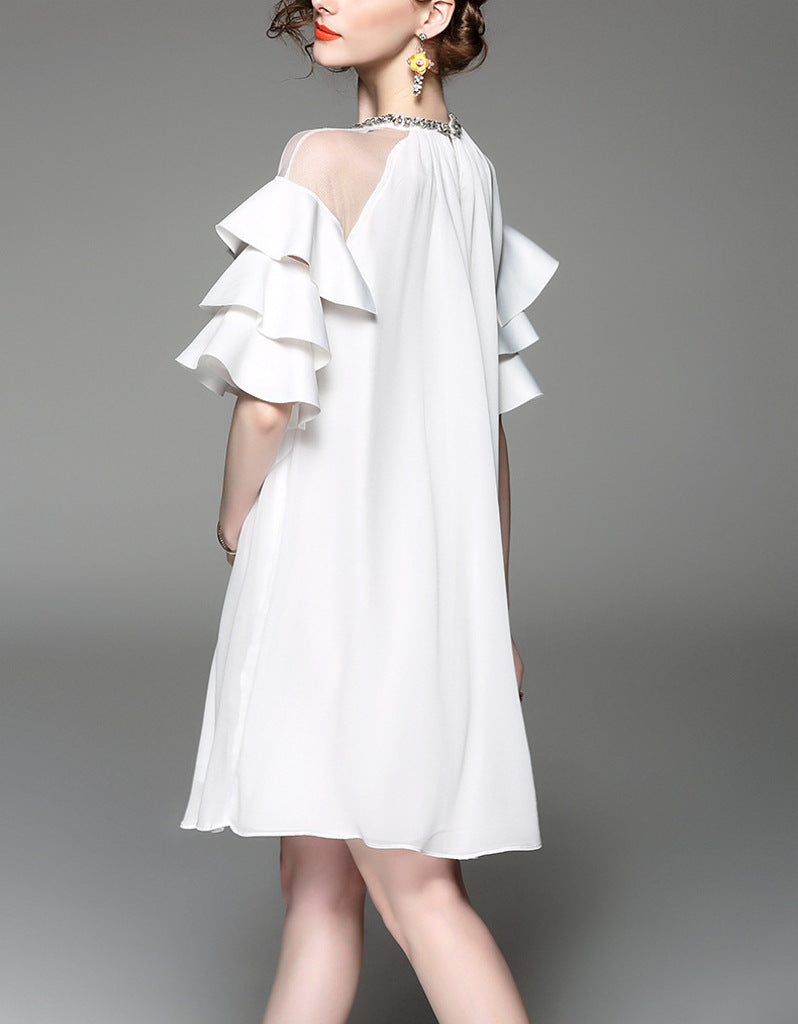 Dress with ruffles on sleeves (More colours)