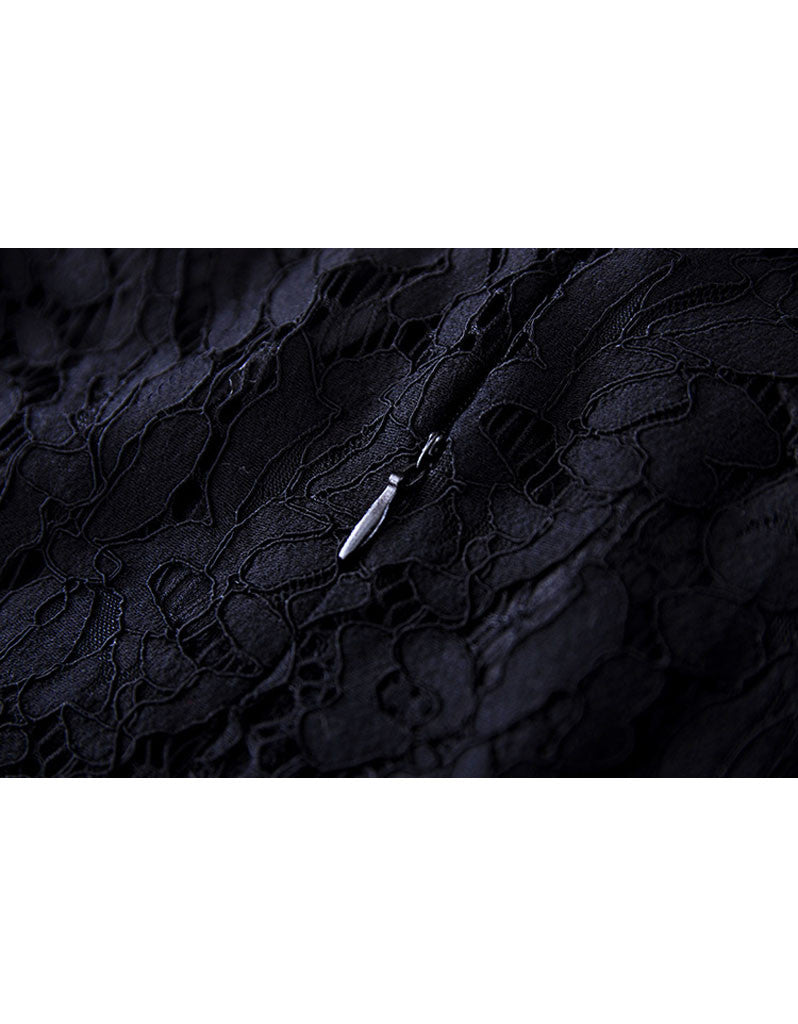 Mid-length sleeve embroidered long dress