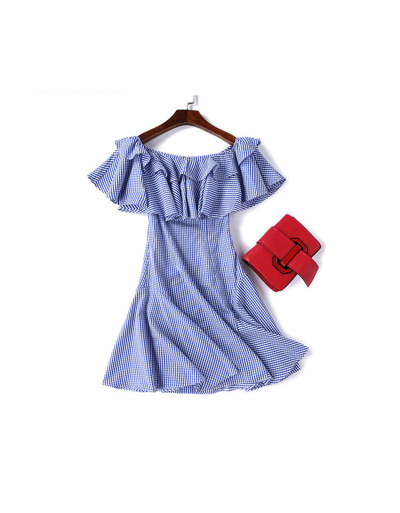 Off shoulder dress with ruffles