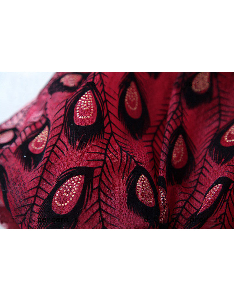 Sleeveless dress with peacock pattern (More colours)