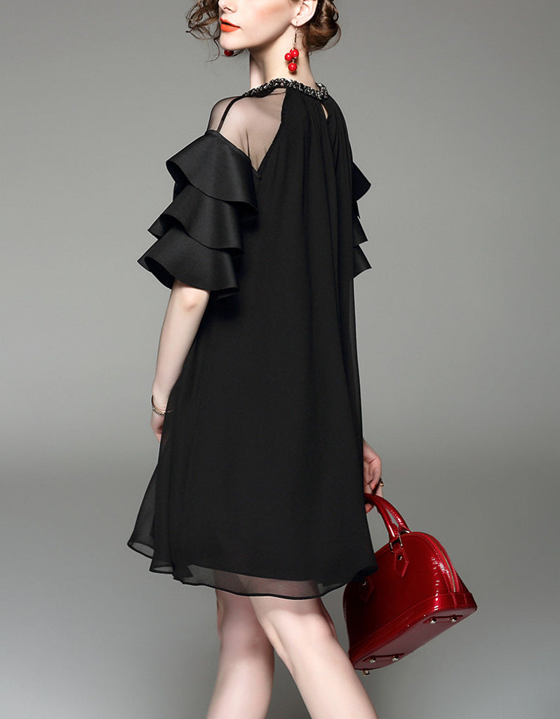 Dress with ruffles on sleeves (More colours)