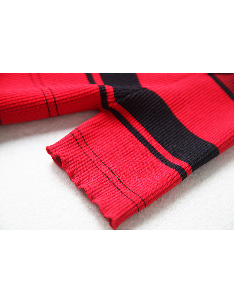 Knitted off shoulder striped dress (More colours)