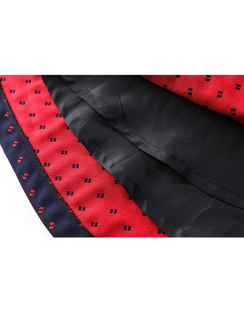 Mid-length sleeve patterned mid-length dress (More colours)