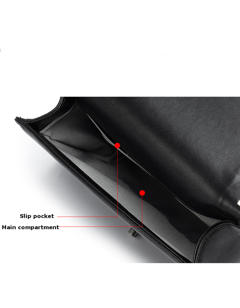 Genuine sheepskin leather chevron quilted design flap handbag