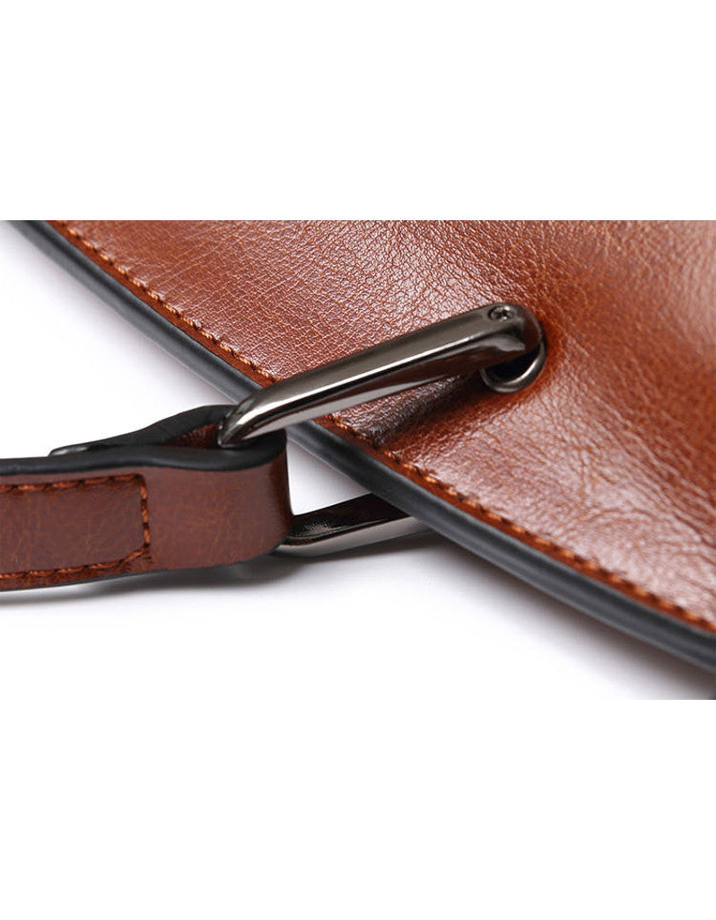 Genuine leather shoulder bag with C-shaped metal clasp (more colours)