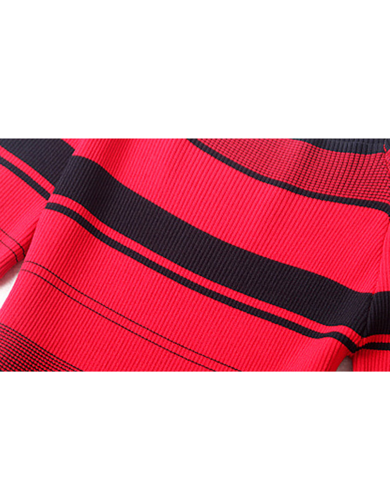 Knitted off shoulder striped dress (More colours)